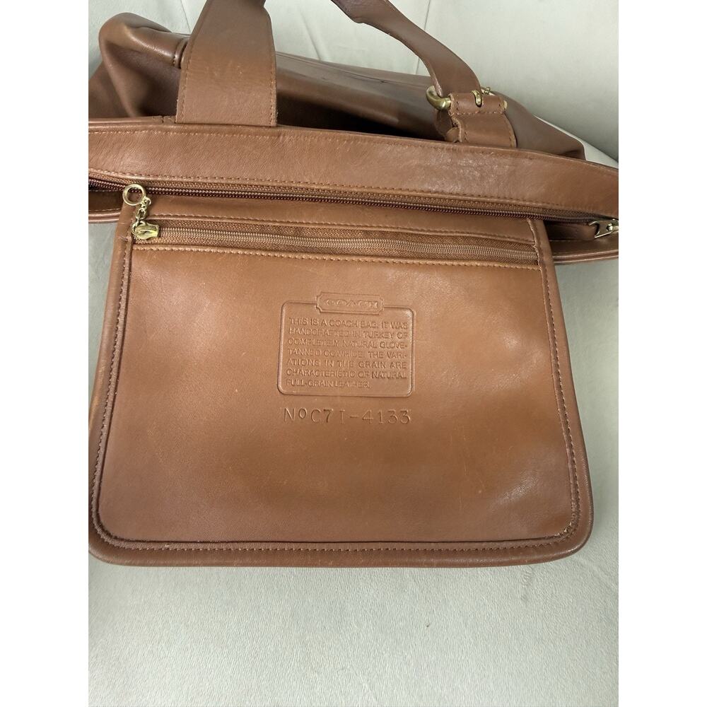 Vintage COACH Brown Leather Waverly Tote Bag Zip Closure 4133 90s USA 12.5x9 - Picture 11 of 16